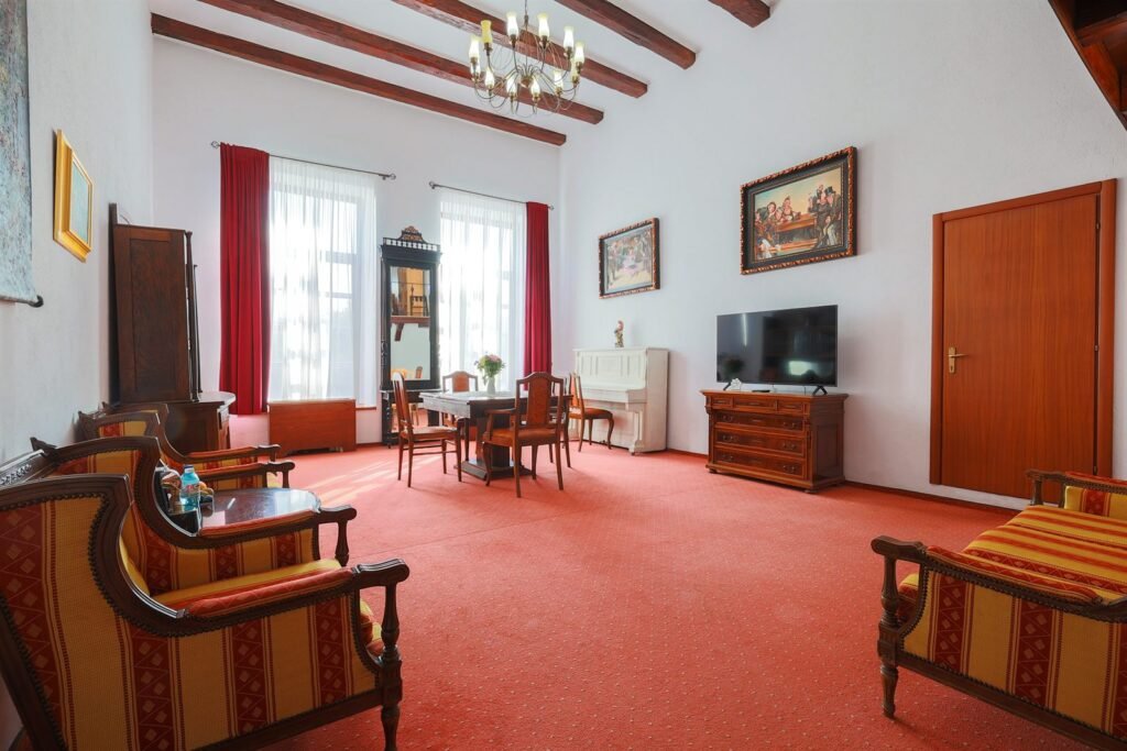 Schlafbereich des Apartments im Hotel Traube